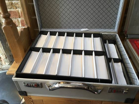 Metal suitcases for frame storage
