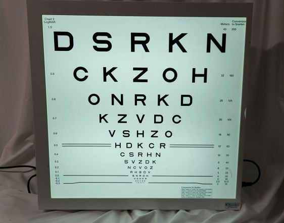 Keeler Finesse Ophthalmic Panel Light Chart