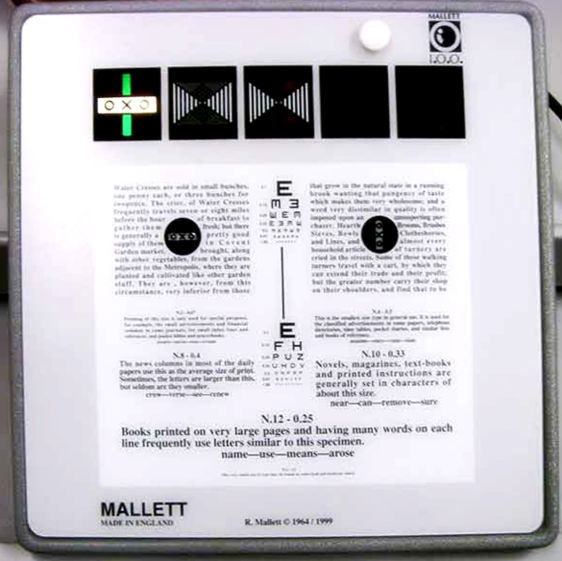 Mallett Unit Used Near Vision Units Ophthalmic Equipment Used