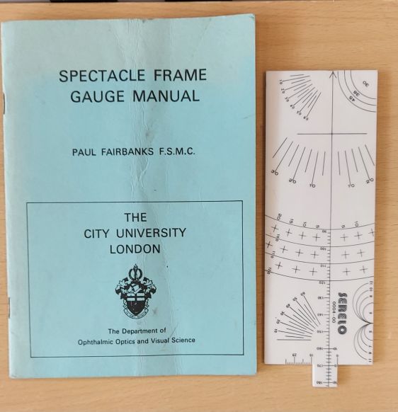 The Spectacle Frame Gauge Manual with Serelo scale Used Accessories