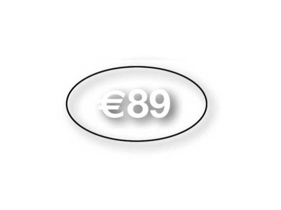 Oval, White on clear/30