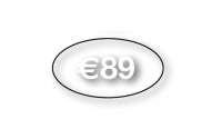 Oval, White on clear/30